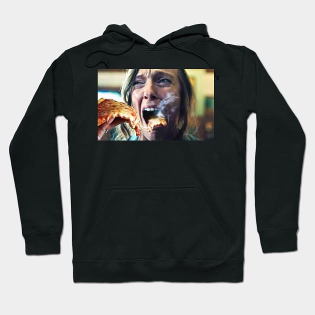 Horror Movie Scream but with Steaming Hot Pizza Hoodie by akastardust